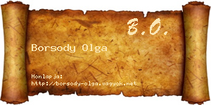 Borsody Olga névjegykártya