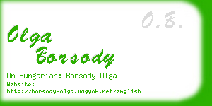 olga borsody business card